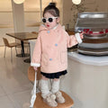 New Children Fashionable Fleece-lined Little Girl Thickened Warm Coat