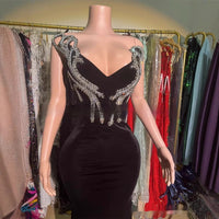 Black Bandeau Slim-fit Skinny Long And Ground Dress