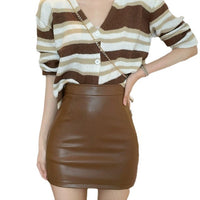 Ultra Sexy Sheath Pu Small Leather Tight Skirt