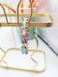 Rhombus Iridescent Large Hoop Earrings