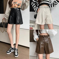 Casual Loose A-line PU Leather Boot Pants