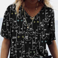 Summer Sexy V-Neck Short-Sleeve Cartoon Animal Print
