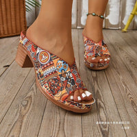 Plus-size High-heeled Slippers For Women