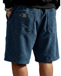 Multi-Pocket Embroidered Drawstring Elastic Waist Casual Shorts
