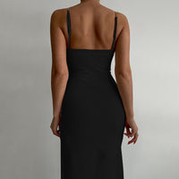 Summer Fashion New Sexy Slit Chain-Strap Dress