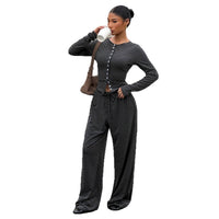 Retro Sassy Striped Slim-Fit Cardigan Set