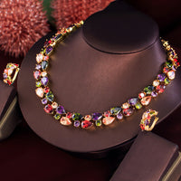 Colorful Waterdrop Earring And Necklace Set