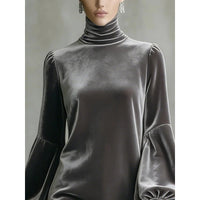 Womens Fashionable And Sexy Corduroy Turtleneck Dress