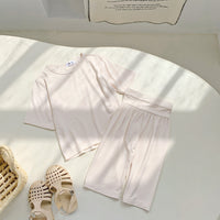 Modal Children's Pajamas Short-sleeved Thin Bellyband Homewear Suit