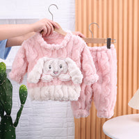 Girls' Coral Fleece Home Wear Two-piece Set