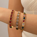 Fashionable Titanium Steel Vacuum-Plated Square Diamond Bracelet