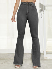 Wide Leg Stretch Thin Stitching Denim Flared Pants