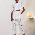 Cardigan Top And Wide-leg Pants Two-piece Set