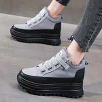 High-top Women's Fleece Leather Fashion Casual Platform Shoes