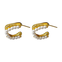 Zircon Pearl Earrings Eardrops High-grade Full Of Daily Ear Studs