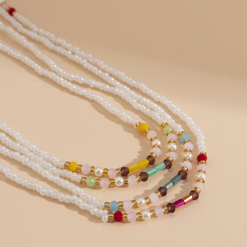 Creative Mixed Color Beaded Ethnic Style Stretch Bead Body Chains