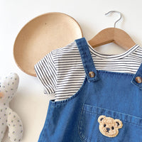 Korean Version Of Children's Bear Jeans Strap Shorts