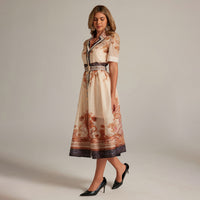Real-shot Style French Niche Elegant Printed Dress