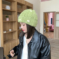 Rabbit Hair Bow Knitted Hat