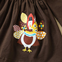 Girls' Turkey Print Top And Trousers Scarf Three-piece Set