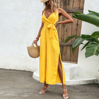 Women's Jumpsuit Self-tie Slit Backless Sling