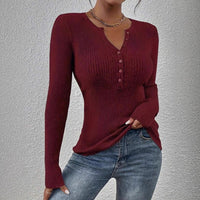 Women's Front-button Ribbed Knit Sweater