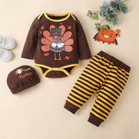 Baby Clothes Cotton Letter Santa Patchwork Plaid Long Sleeve Baby Bodysuit