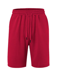 Loose Large Horizontal Stripe Jacquard Fabric Men's Casual Shorts