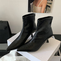 Women's Fashion Pointed Toe Stiletto Heel Ankle Boots