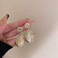 Autumn Winter Retro Maillard Irregular Geometric Earrings
