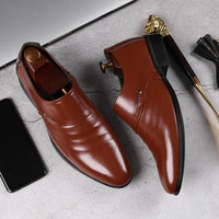 Casual Pointed Toe Leather Shoes Men