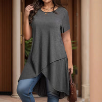 New Womens Casual Loose-fitting Short-sleeve Top For Everyday Wear