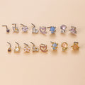 Geometric Colored Zircon Stainless Steel L-bar Nose Nail