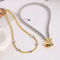 Fashionable Heart-Shaped Cross Tassel Pendant Necklace
