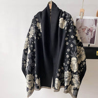 Flower Print National Style Scarf Lady Temperament Simple