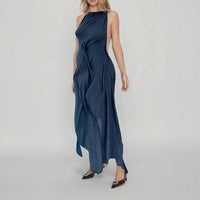 Womens Solid-Color Elegant And Classy Dress