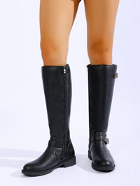 Stylish Mid-heel Brown Straight-leg Boots For Women