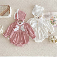 Baby Sunken Stripe Classic Style Romper Western Style Full Moon
