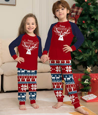 Color Matching Elk Christmas Parent-child Wear Homewear Pajamas Suit