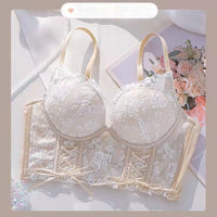 Women's Fashion Casual Bow Breast Holding Push Up Wireless Bra