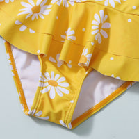 Personalized Flower Print Cute Bikini Swimsuit
