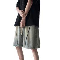 American Retro Trendy Washed Straight Short Pants