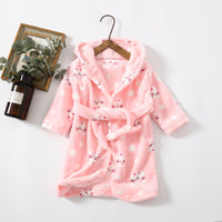 Children Clothing Home Clothes Flannel Men's Women's Hoodie Coral Velvet Night-robe