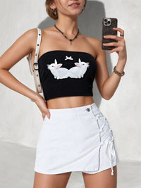 Womens Distressed Vintage Denim Skirt