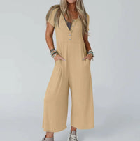 Women's Fashionable Slim-fit Casual Short-sleeve Jumpsuit