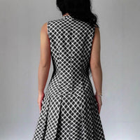 Women's Casual All-Match EuropeanAmerican Style Plaid Pleated Dress