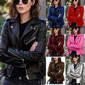 Women's Short Women's Leather Jacket Coat Jacket Pu