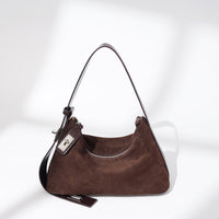 Retro-chic Soft Crescent-shaped Dumpling Bag Niche Design Shoulder And Tote Cowhide Commuter Bag For Women