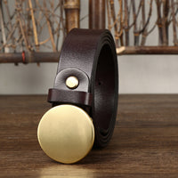 Fashion Smooth Round Buckle Belt For Men