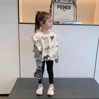 Girls Princess Style Fake Two-piece Sweater Suit All-match Fashionable Children's Leggings